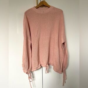 Paper heart pink Knit Sweater with drawstring size M/ L NWT